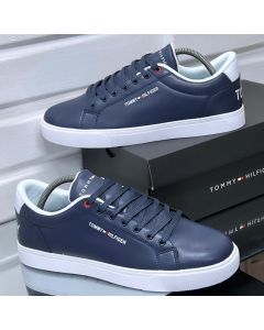 Tommy Hilfiger Blue Leather Sneakers