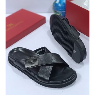 Giampieronicola Leather Slippers Black